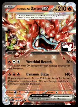 Pokemon TCG Prize Pack Series #040/167 Hearthflame Mask Ogerpon ex NM - Image 1
