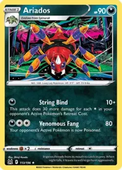 x1 Ariados - 113/196 - Rare - Reverse Holo Pokemon SS11 Lost Origin M/NM - Image 1
