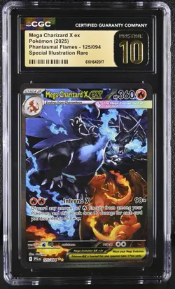 Pokemon Mega Charizard X ex ME02 Phantasmal Flames 125/094 SIR CGC 10 Pristine - Image 3
