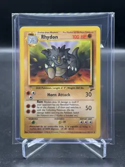 Pokemon 2000 POKEMON BASE SET 2 RHYDON 59/130 UNCOMMON NM Unlimited Vintage TCG - Image 1