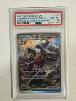 2025 POKEMON DRI EN-DESTINED RIVALS #232 CYNTHIA'S GARCHOMP EX PSA 10 - Image 1