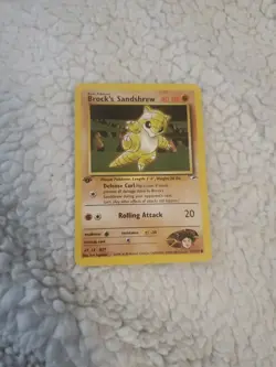 Pokemon Gym Heroes 1st Edition Regular Finish Brock's Sandshrew 71/132 NM OC1089 - Image 1
