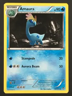 Pokemon TCG Amaura 25/111 XY Furious Fists Regular Uncommon LP - Image 1