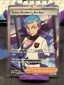 Pokemon TCG Team Rocket's Archer 223/182 Destined Rivals Ultra Rare Holo NM - Image 1
