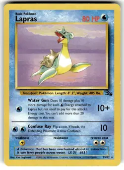 Fossil Pokemon TCG Lapras 25/62 VLP Unlimited - Image 1