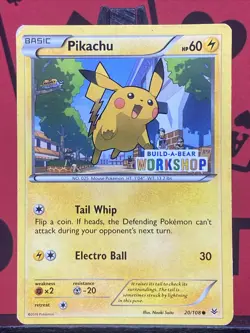 Pikachu 20/108 Build-A-Bear Stamped Promo Regular Pokemon TCG 2016 MP - Image 3
