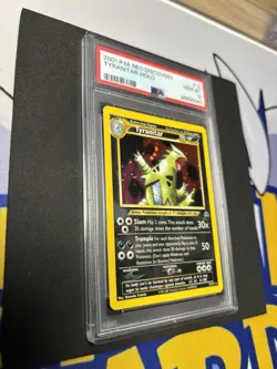 Pokemon TCG Neo Discovery 12 Tyranitar Holo 2001 PSA 10 GEM MINT Swirl on fist! - Image 5