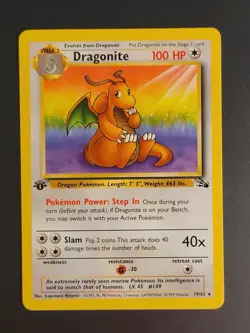 Dragonite 19/62 Fossil 1st Edition Rare - Pokemon WOTC 1999 Non-Holo LP - Image 1