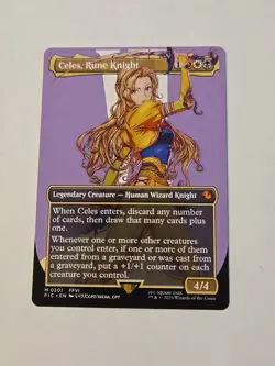 MTG Celes, Rune Knight Borderless #0201 Final Fantasy Commander Near Mint - Image 1