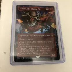 Atsushi, the Blazing Sky - Foil - Borderless - MTG Kamigawa: Free Shipping - Image 3