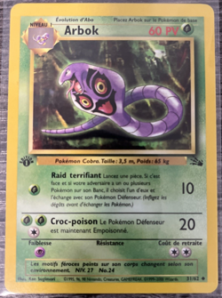 Pokemon Fossil French Edition 1 Arbok 31/62 Uncommon MP, US Shipper - Image 1