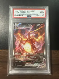 2022 POKEMON SWSH BLACK STAR PROMO #261 FULL ART/CHARIZARD VMAX PSA 9 - Image 1