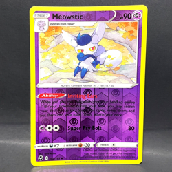 2022 POKEMON SILVER TEMPEST MEOWSTIC 082/195 REVERSE HOLO (UNCOMMON) - Image 1