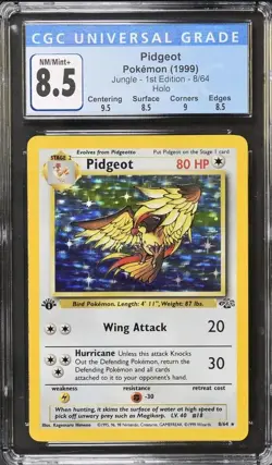 1999 Pokemon Pidgeot Jungle 1st Edition Holo 08/64 CGC 8.5 Blue Label - Image 1