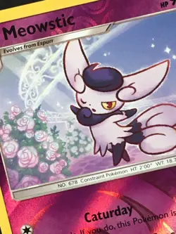 Pokemon TCG Meowstic 80/214 SM Unbroken Bonds Reverse Holo Rare NM - Image 2