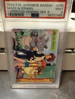Pokemon Japanese Bandai Carddass Series 8 1999 Misty & Others #250 PSA 9 - Image 1