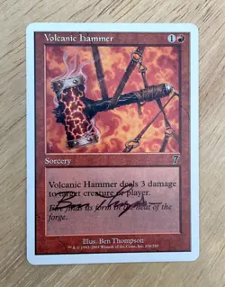 VTG 2001 MTG Card Volcanic Hammer Sorcery Wizards Of The Coast 226/350 Signed - Image 1