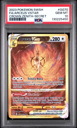 PSA 10 ARCEUS VSTAR GG70/GG70 CROWN ZENITH POKEMON CARD - Image 1