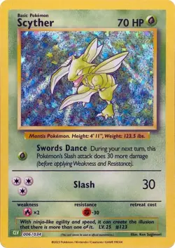 Scyther 006/034 CLV 2023 Pokemon TCG Classic English Card - Image 1