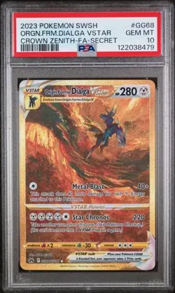PSA 10 Origin Forme Dialga VSTAR GG68/GG70 2023 Crown Zenith Pokemon Card - Image 1
