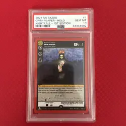 Metazoo Grim Reaper PSA 10 Nightfall 1/163 Full Holo 1st Edition Mint 2021 Card - Image 1