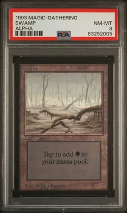 Swamp (A) - Alpha - MTG - NM to Mint - PSA 8. More MTG in Store - Image 1