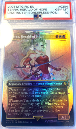 MTG Final Fantasy - Terra, Herald of Hope - #0204 Borderless Foil - PSA 10 - Image 1