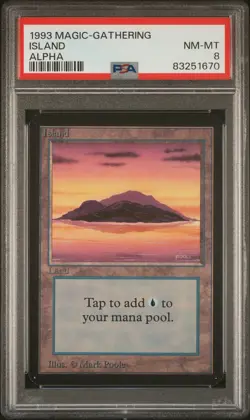 Island - Alpha - MTG - NM to Mint - PSA 8. See my Store for many more. - Image 1