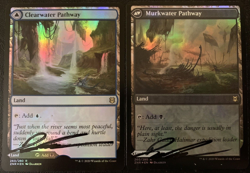 Clearwater Pathway / Murkwater Pathway MTG Foil Artist Proof Signed Sketched ZNR - Image 1