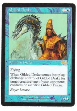 MTG Gilded Drake English Urza's Saga EX/Good - Image 1