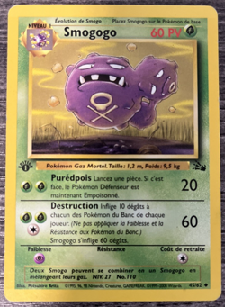 Pokemon Fossil French Edition 1 Weezing / Smogogo 45/62 Uncommon HP, US Shipper - Image 1