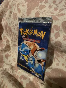 1999 Pokemon Base Set Booster Pack Vintage, Sealed, Blastoise Art - Image 1
