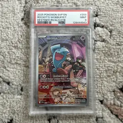 2025 POKEMON SVP EN-SV BLACK STAR PROMO #203 TEAM ROCKET'S WOBBUFFET PSA 9 - Image 1