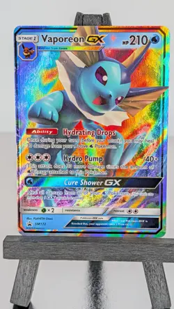 Pokemon Vaporeon GX Sun & Moon Black Star Promo SM172 NM Holo Foil - Image 1