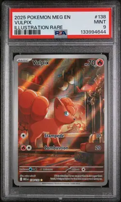 2025 POKEMON MEG EN-MEGA EVOLUTION ILLUSTRATION RARE #138 VULPIX PSA 9 - Image 1