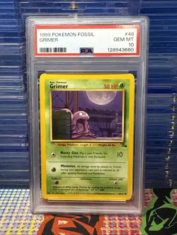 1999 Pokemon Unlimited Fossil # 48 Grimer PSA 10 Card GEM MINT! Trusted Seller! - Image 1