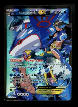 Team Aqua's Kyogre EX 6/34 Double Crisis 2015 Full Art Holo Pokemon Card TCG - Image 1