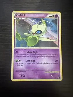 Pokemon TCG Celebi HGSS Triumphant Holo Card 3/102 Rare LP - Image 1