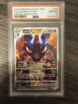 PSA 10 GEM MINT Lucario VSTAR Promo SWSH291 Crown Zenith ETB Pokemon Card - Image 1