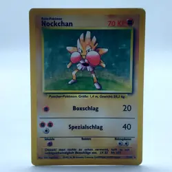Pokemon TCG Karte Nockchan Hitmonchan 7/102 Base Set Holo Rare Deutsch - Image 1