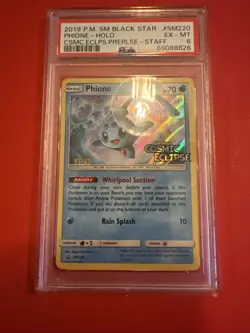 Pokemon TCG: Phione SM220 PRE RELEASE STAFF STAMPED Cosmic Eclipse Promo - Image 1