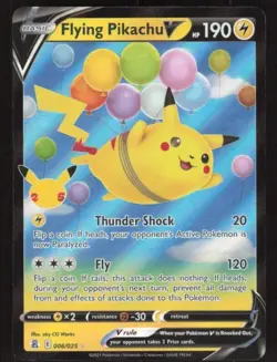 2021 CELEBRATIONS FLYING PIKACHU V 006/025 MINT ULTRA RARE FULL ART HOLO POKEMON - Image 1