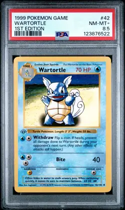 1999 POKEMON BASE SET 1ST EDITION #42 WARTORTLE PSA 8.5 - Image 1