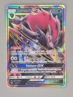 Pokemon TCG Zoroark GX 53/73 Shining Legends Holo Rare Mint - Image 1