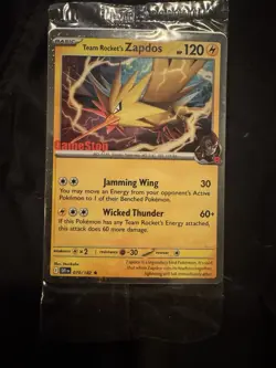POKEMON TCG Destined Rivals Team Rocket’s Zapdos 070/182 Gamestop Promo SEALED - Image 1