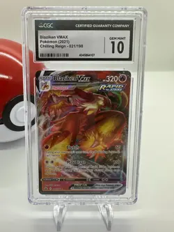 2021 Pokemon Chilling Reign BLAZIKEN VMAX Rapid Strike 021/198 CGC Gem Mint 10 - Image 1