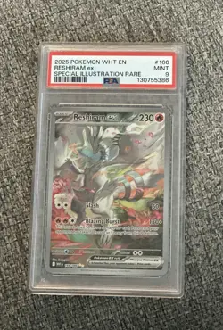 Pokemon Reshiram EX 2025 White Flare Sir Illustration GM 10 CGC PSA 9 - Image 1