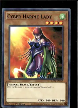Yu-Gi-Oh Cyber Harpie Lady Legendary Duelists Season 2 LDS2-EN067 1st Edition N - Image 1