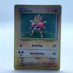 Pokemon TCG Karte Nockchan Hitmonchan 7/102 Base Set Holo Rare Deutsch - Image 1