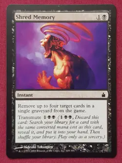 Magic The Gathering RAVNICA CITY OF GUILDS SHRED MEMORY black card MTG - Image 1